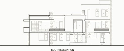 South elevation of the residence.