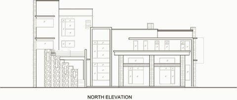 North elevation of the residence.