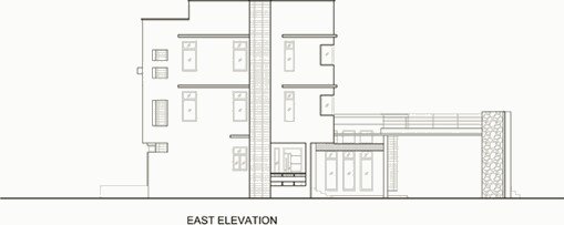 East elevation of the residence.