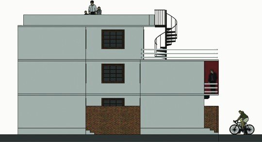 Side elevation in grey.